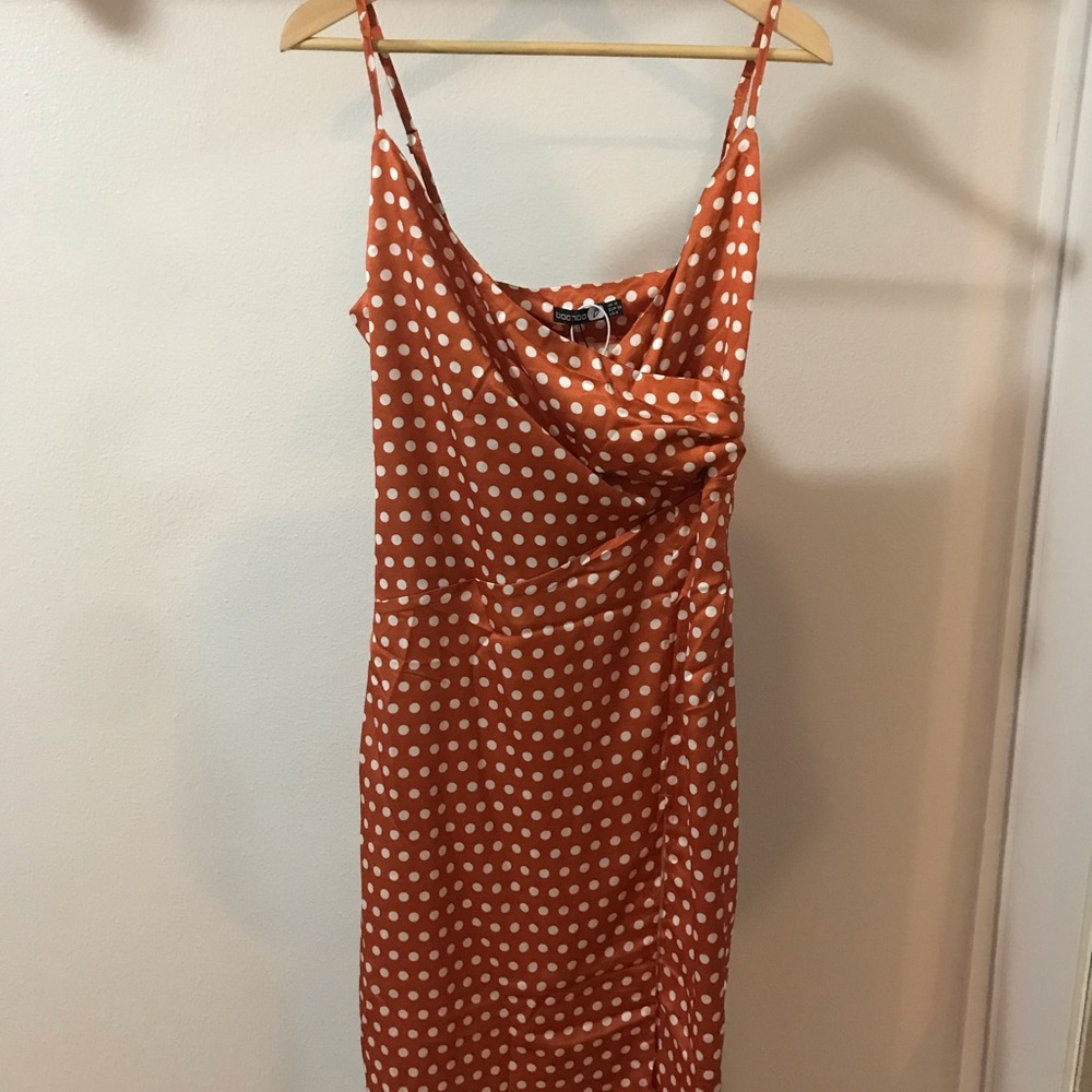 Satin BooHoo Dress NWT